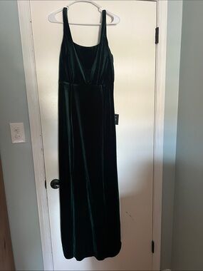 Lulu's Dark Green Velvet Maxi Dress
